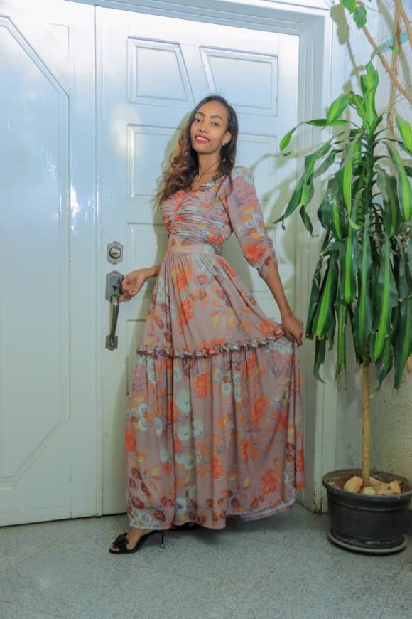 Floral Chiffon in Earthy Rose Tones